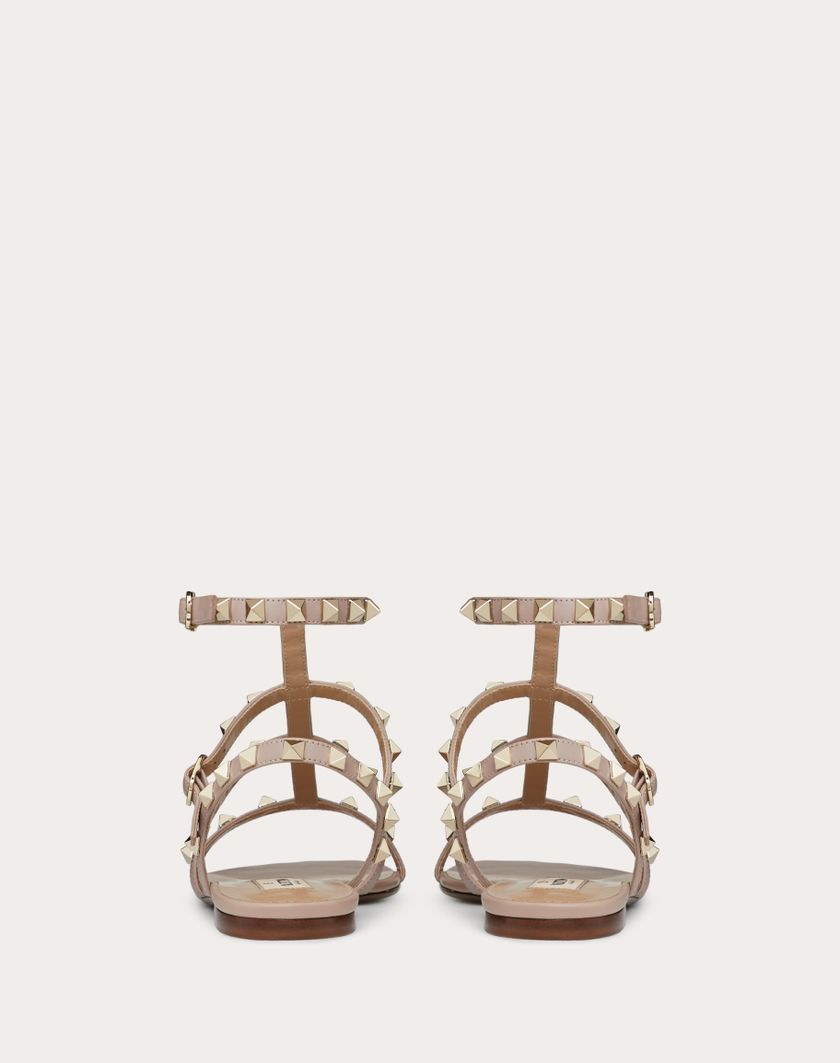 ROCKSTUD FLAT CALFSKIN SANDAL WITH STRAPS - Image 4